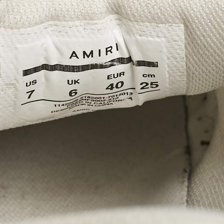 Pre Owned Amiri Beige/Brown Leather and Suede Skel Low Top Sneakers Size 40