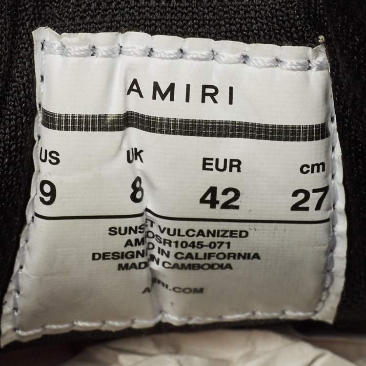 مملوكة مسبقًا Amiri Black/Off White Suede Sunset Skate Low Top Sneakers Size 42