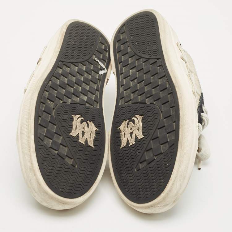 مملوكة مسبقًا Amiri Black/Off White Suede Sunset Skate Low Top Sneakers Size 42