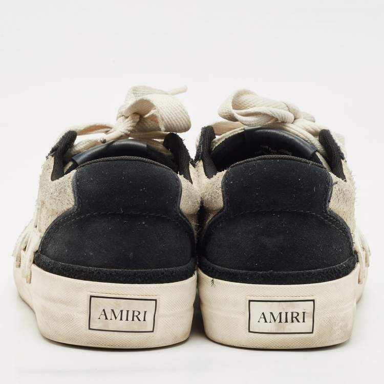مملوكة مسبقًا Amiri Black/Off White Suede Sunset Skate Low Top Sneakers Size 42
