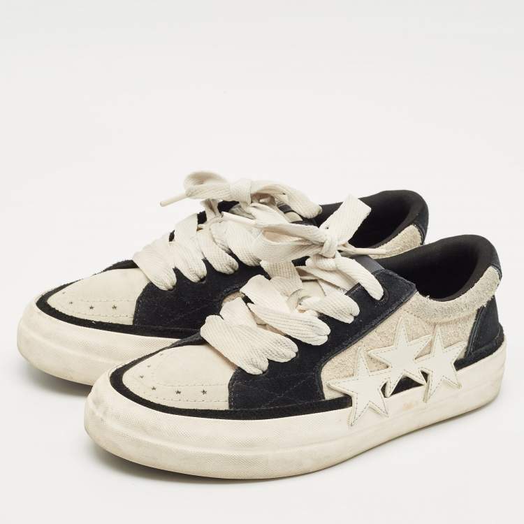 مملوكة مسبقًا Amiri Black/Off White Suede Sunset Skate Low Top Sneakers Size 42