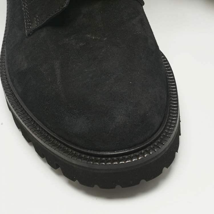 Pre Owned Amiri Black Suede Bandana Combat Boots Size 40