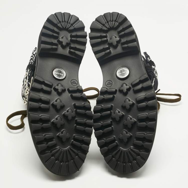 Pre Owned Amiri Black Suede Bandana Combat Boots Size 40