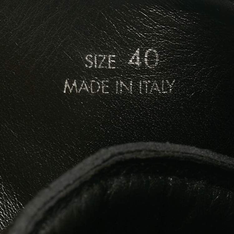 Pre Owned Amiri Black Suede Bandana Combat Boots Size 40