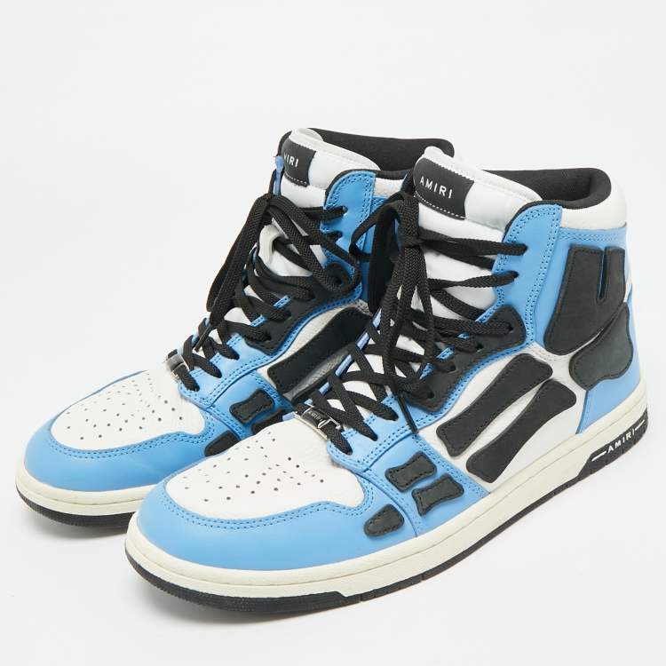 Pre Owned Amiri Skel Size 43 Multicolor Nubuck and Leather High Top Sneakers