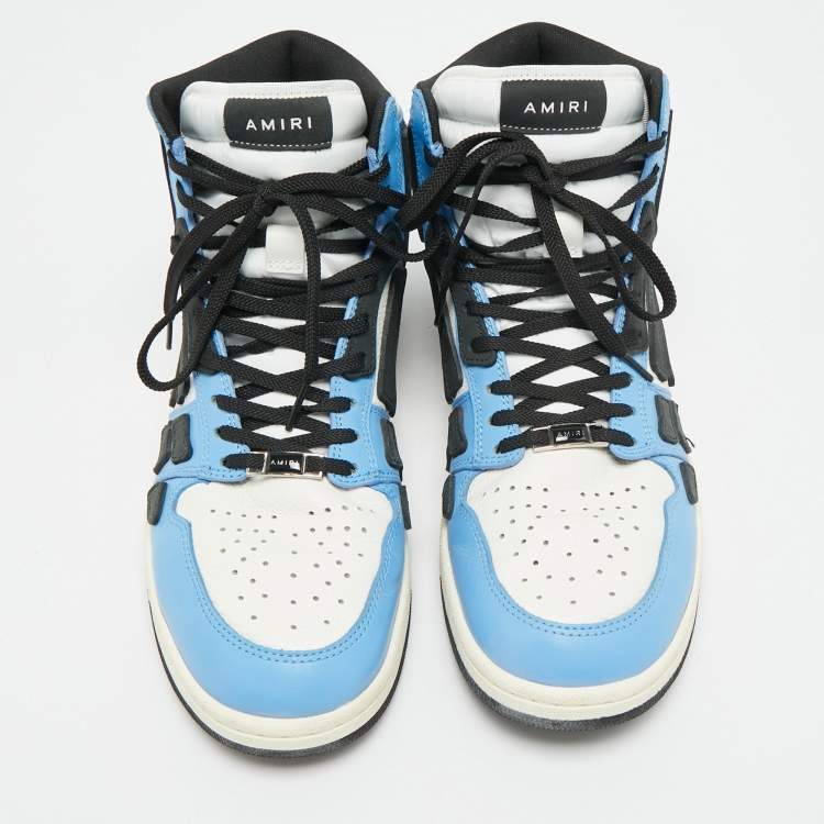 Pre Owned Amiri Skel Size 43 Multicolor Nubuck and Leather High Top Sneakers