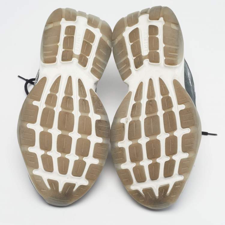 Pre Owned Amiri Bone Runner Size 43 Two Tone Mesh and Nubuck Leather Low Top Sneakers