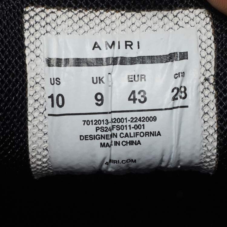 Pre Owned Amiri Bone Runner Size 43 Two Tone Mesh and Nubuck Leather Low Top Sneakers