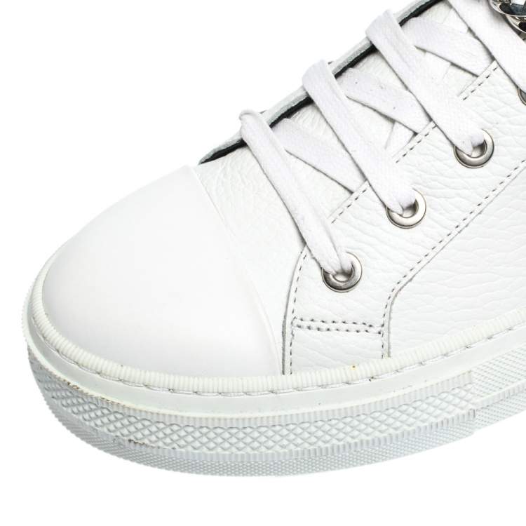 Pre Owned Amiri White/Black Leather Bandana Sunset Lace High Top Sneakers Size 42