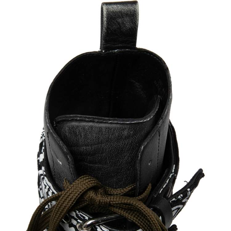 Pre Owned Amiri Black Leather Combat Boots Size 41
