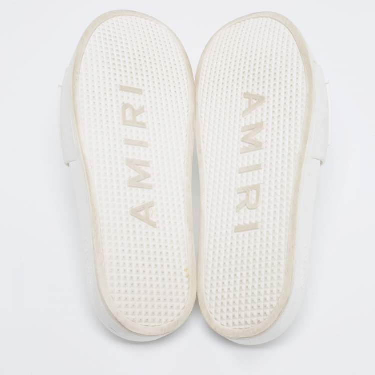 مملوكة مسبقًا Amiri White Rubber Logo Pool Slide Sandal Size 44