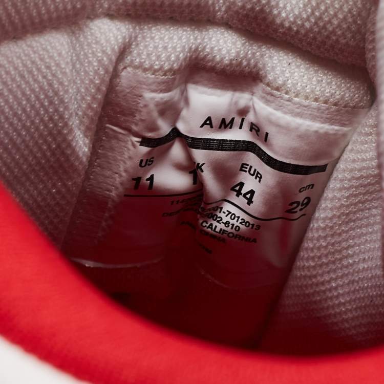 Pre Owned Amiri Red/White Leather Skel High Top Sneakers Size 44