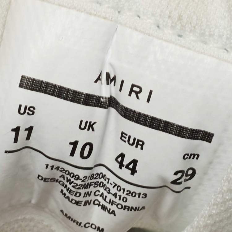 Pre Owned Amiri Blue/White Leather Skel Low Top Sneakers Size 44