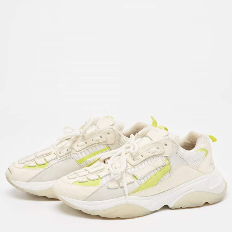 Pre Owned Amiri Tricolor Leather and Mesh Bone Runner Low Top Sneakers Size 43