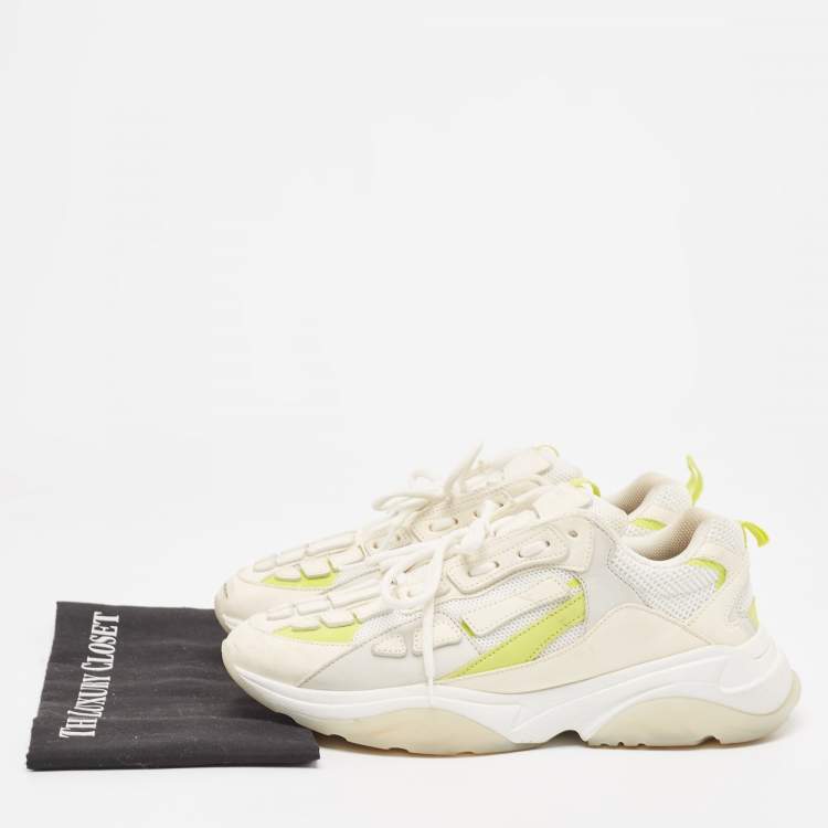 Pre Owned Amiri Tricolor Leather and Mesh Bone Runner Low Top Sneakers Size 43