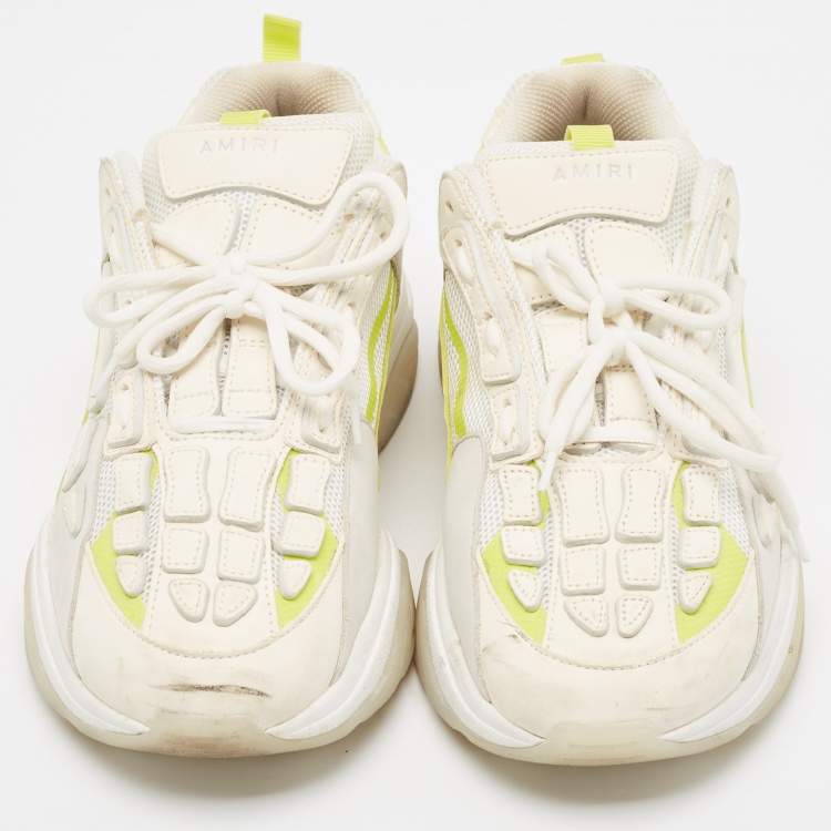 Pre Owned Amiri Tricolor Leather and Mesh Bone Runner Low Top Sneakers Size 43