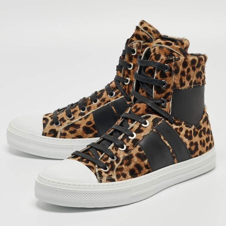 Pre Owned Amiri Calf Hair and Leather Sunset High Top Sneakers Size 41