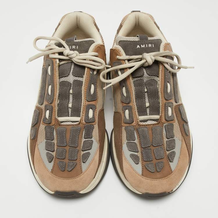 Pre Owned Amiri Beige/Grey Suede Runner Trainers Sneakers Size 46
