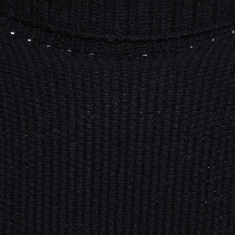 Pre Owned Ann Demeulemeester Black Alpaca Wool Knit Pepito Roll Neck Jumper M