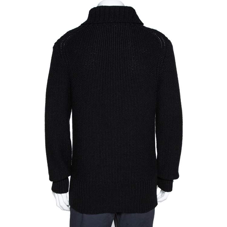 Pre Owned Ann Demeulemeester Black Alpaca Wool Knit Pepito Roll Neck Jumper M