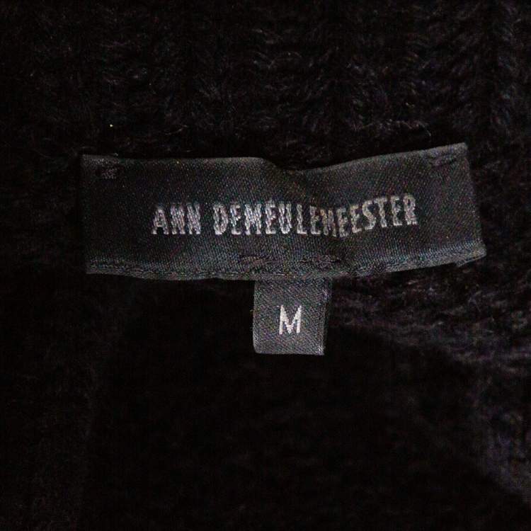 Pre Owned Ann Demeulemeester Black Alpaca Wool Knit Pepito Roll Neck Jumper M