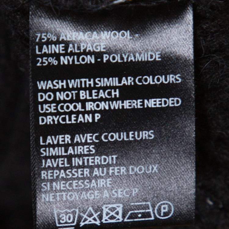 Pre Owned Ann Demeulemeester Black Alpaca Wool Knit Pepito Roll Neck Jumper M