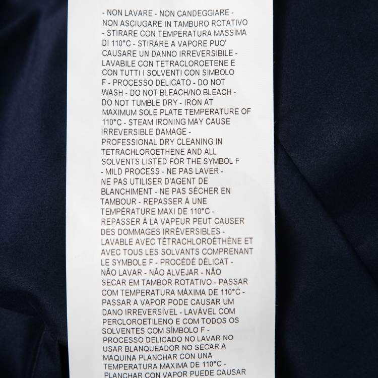 Pre Owned Armani Collezioni Navy Blue Cotton Regular Fit Trousers XXL Waist 37"