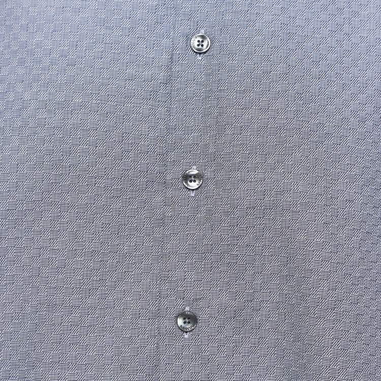 Pre Owned Armani Collezioni Blue Cotton Long Sleeve Button Front Shirt XL