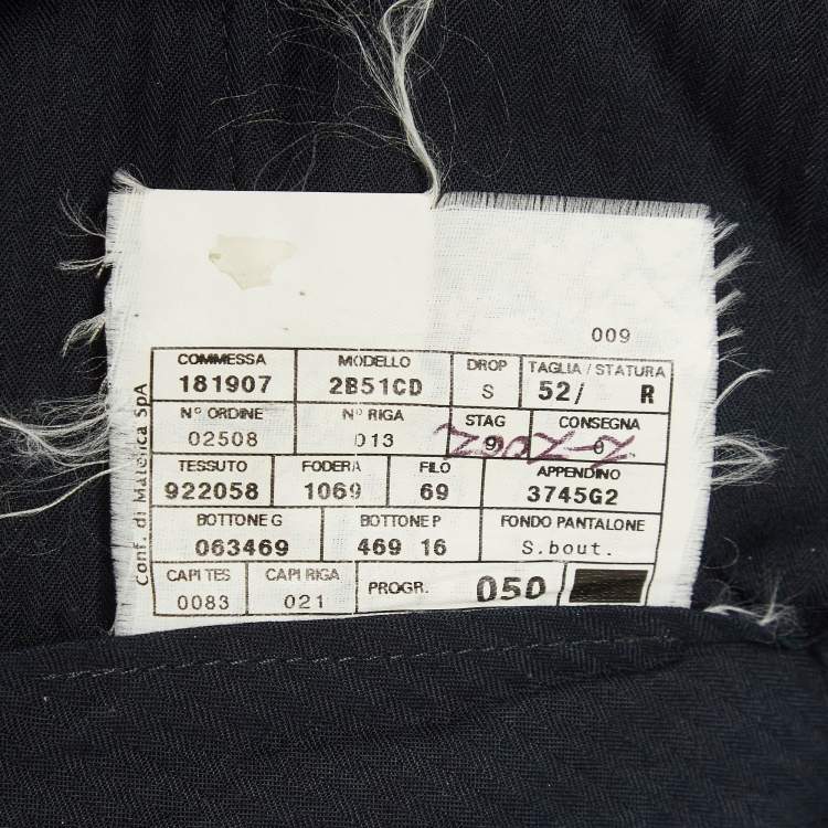 Pre Owned Armani Collezioni Navy Blue Striped Wool Tailored Trousers XL