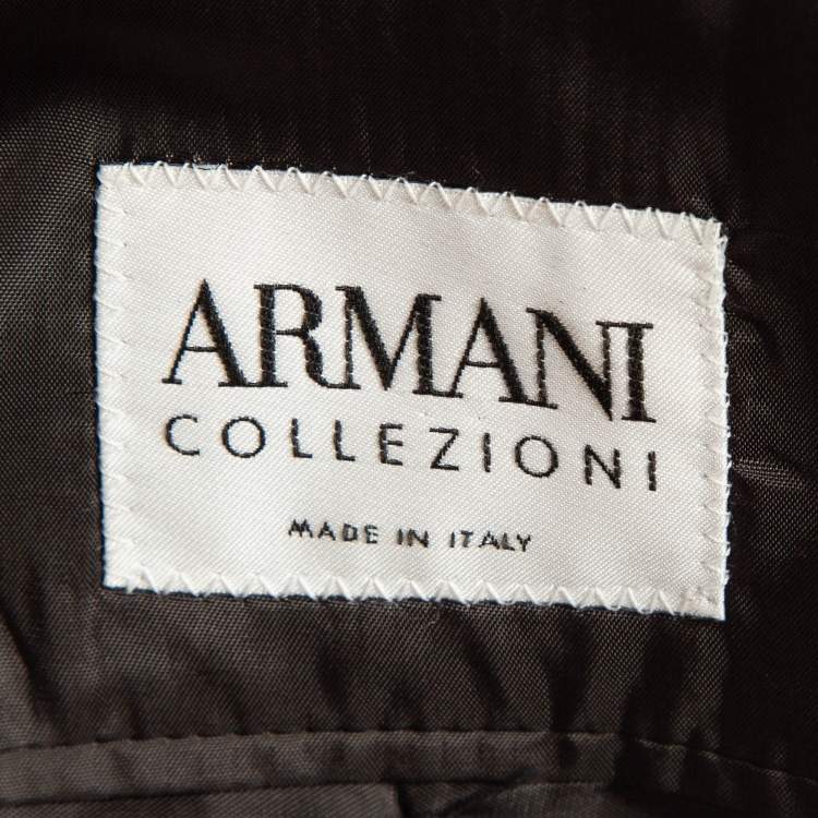 Pre Owned Armani Collezioni Grey Pinstripe Single Breasted Blazer M