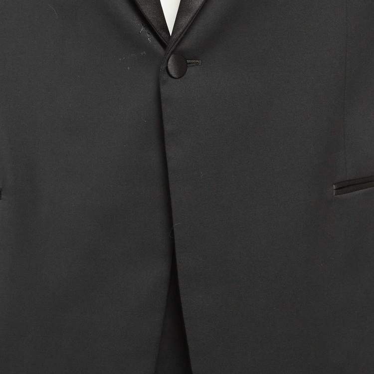 Pre Owned Armani Collezioni Black Wool Tailored Suit 4XL