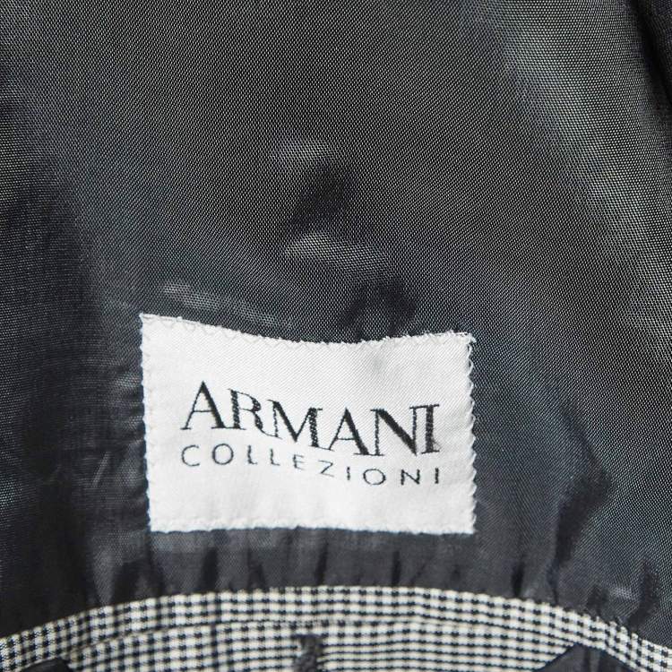 Pre Owned Armani Collezioni Grey Pinstripe Wool Blend Single Breasted Pants Suit XL