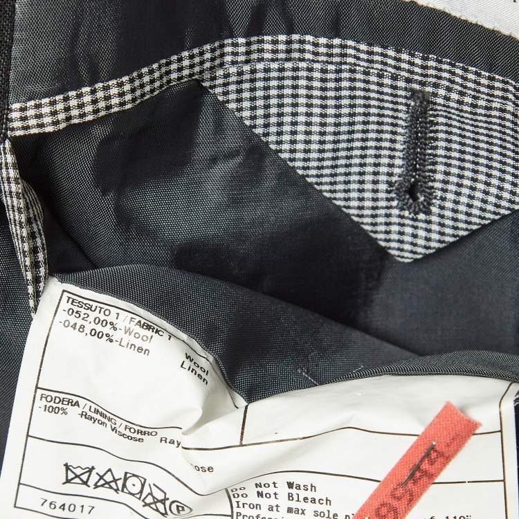 Pre Owned Armani Collezioni Grey Pinstripe Wool Blend Single Breasted Pants Suit XL