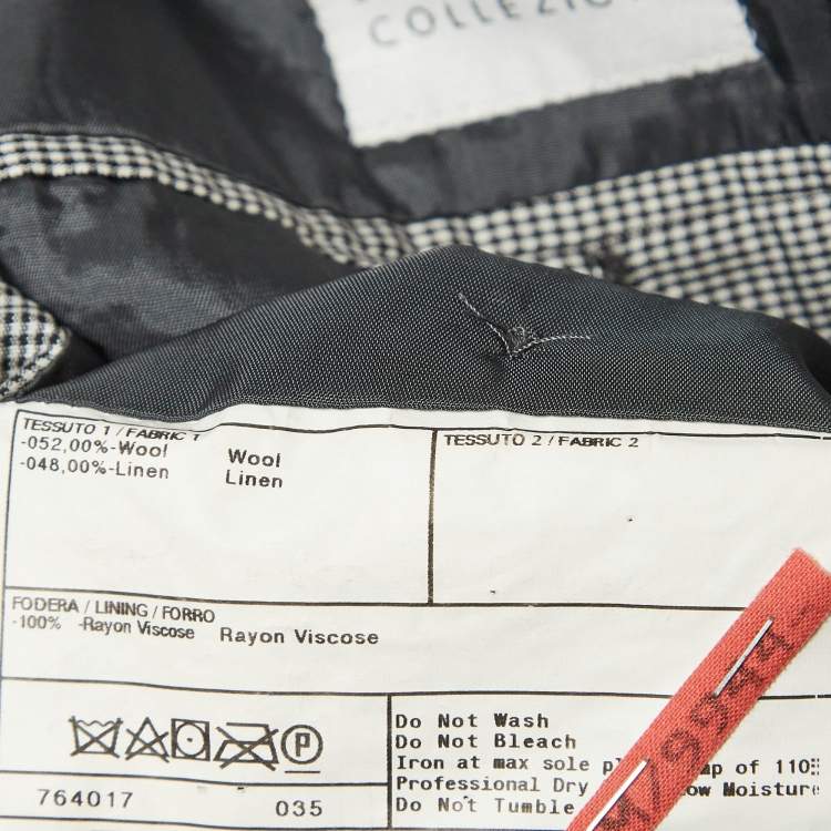 Pre Owned Armani Collezioni Grey Pinstripe Wool Blend Single Breasted Pants Suit XL