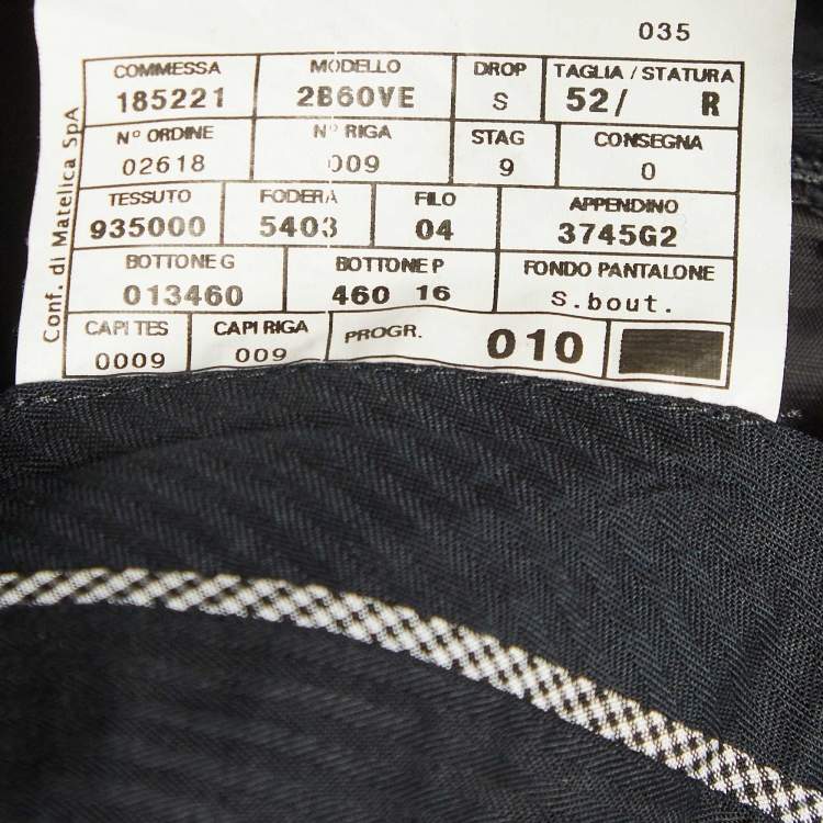 Pre Owned Armani Collezioni Grey Pinstripe Wool Blend Single Breasted Pants Suit XL