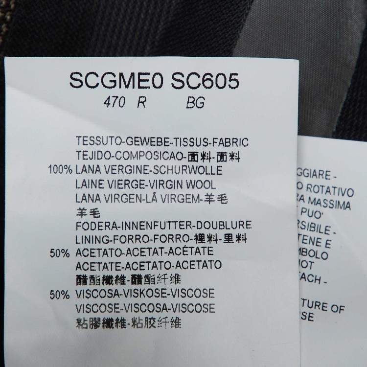 Pre Owned Armani Collezioni Brown Checkered Wool M-Line Blazer L