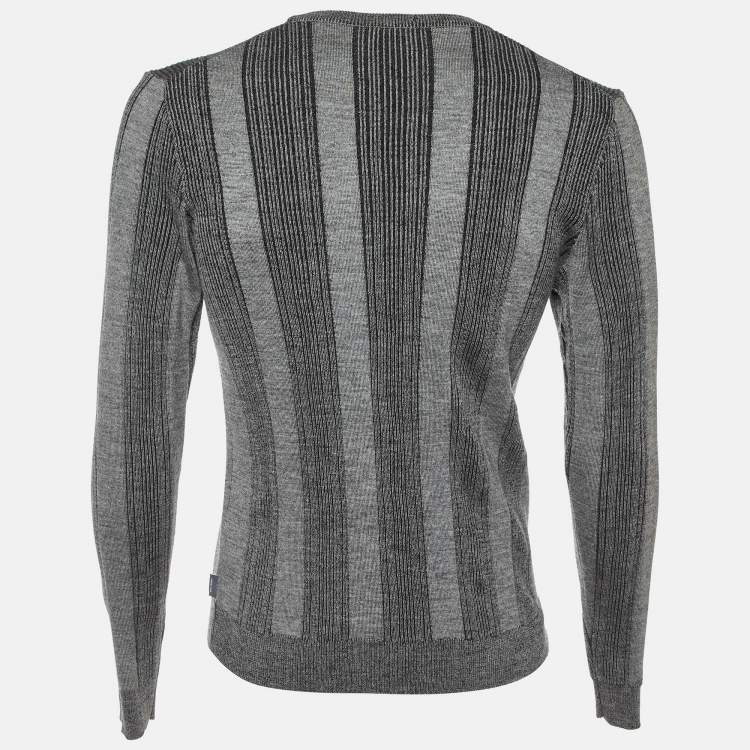 最も優遇 Wool Striped Grey Collezioni Armani Knit Armani M Sweater トップス