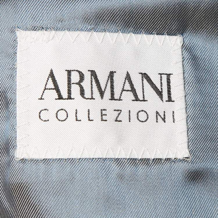 Pre Owned Armani Collezioni Khaki Beige Wool Blend Single Breasted Blazer L