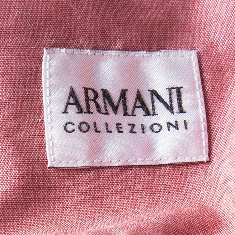 Pre Owned Armani Collezioni Pink Cotton Long Sleeve Button Front Shirt S