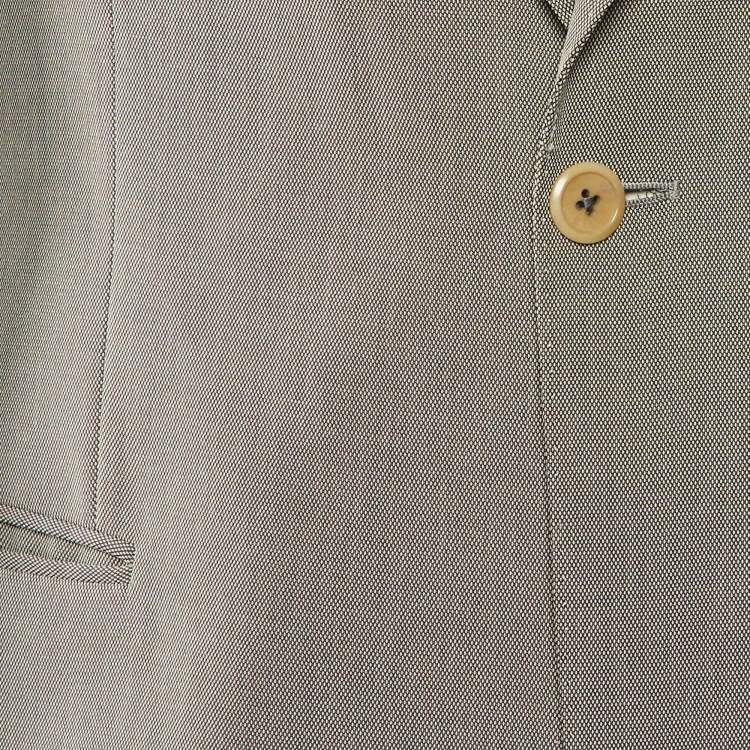 Pre Owned Armani Collezioni Grey Cotton Blend Regular Fit Blazer L