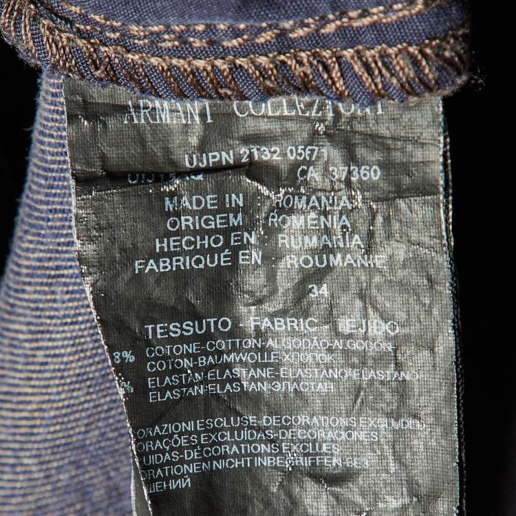 مملوكة مسبقًا Armani Collezioni Brown Stretch Cotton J15 Slim Fit Pants L