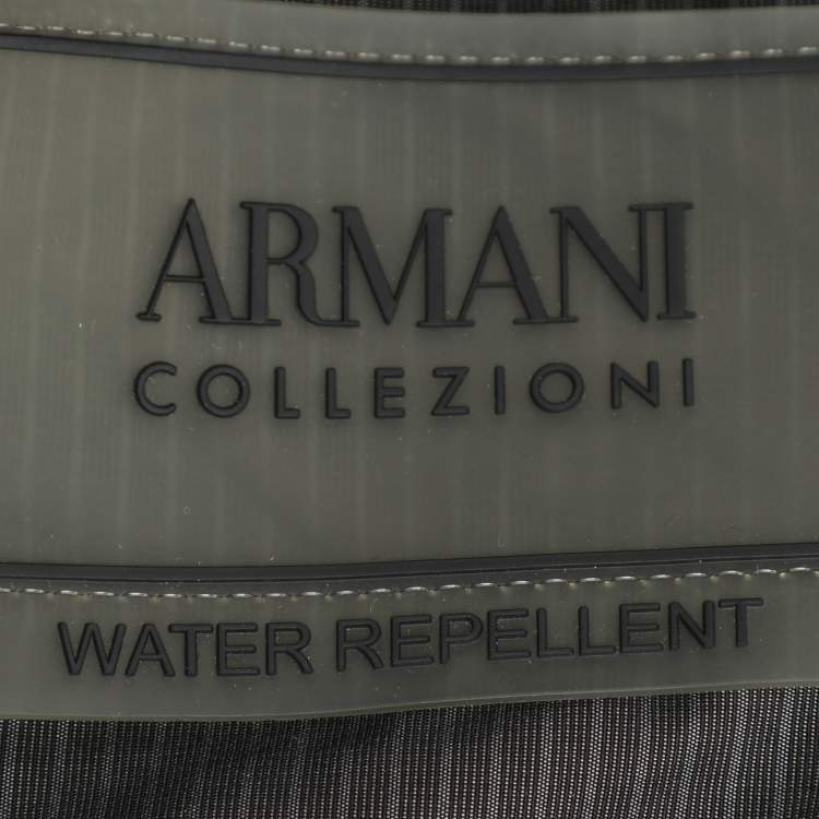 Pre Owned Armani Collezioni Dark Grey Stiped Nylon Zip-Up Jacket XXL