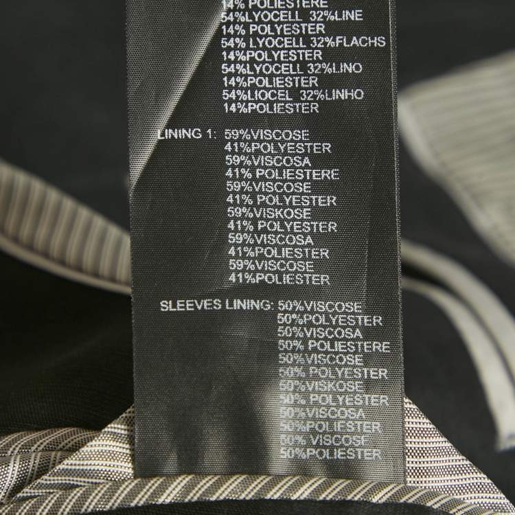 Pre Owned Armani Collezioni Navy Blue Linen Blend Regular Fit Blazer L