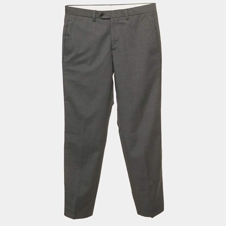 Pre Owned Armani Collezioni Dark Grey Wool Trousers S