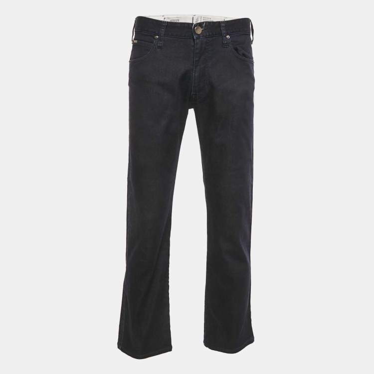 Pre Owned Armani Collezioni Navy Blue Denim Regular Fit J07 Jeans M Waist 32"