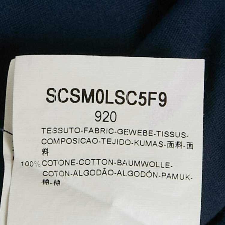 Pre Owned Armani Collezioni Navy Blue Cotton Full Sleeve Shirt XXL 