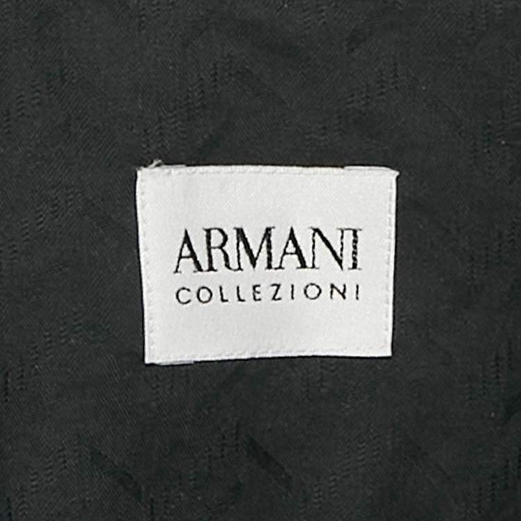 Pre Owned Armani Collezioni Black Patterned Cotton Blend Shirt XXL 