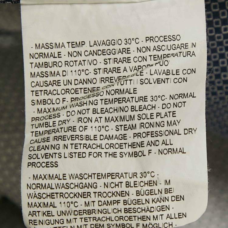 Pre Owned Armani Collezioni Blue Patterned Cotton Long Sleeve Shirt M