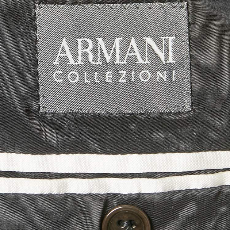 Pre Owned Armani Collezioni Grey Wool Regular Fit Suit Set XL