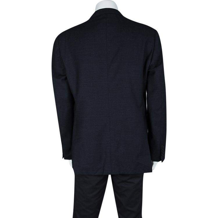Pre Owned Armani Collezioni Navy Blue Wool Tailored Regualr Fit Blazer 3XL